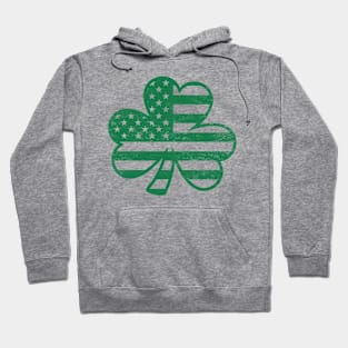 Irish American Pride - Shamrock American Flag Hoodie